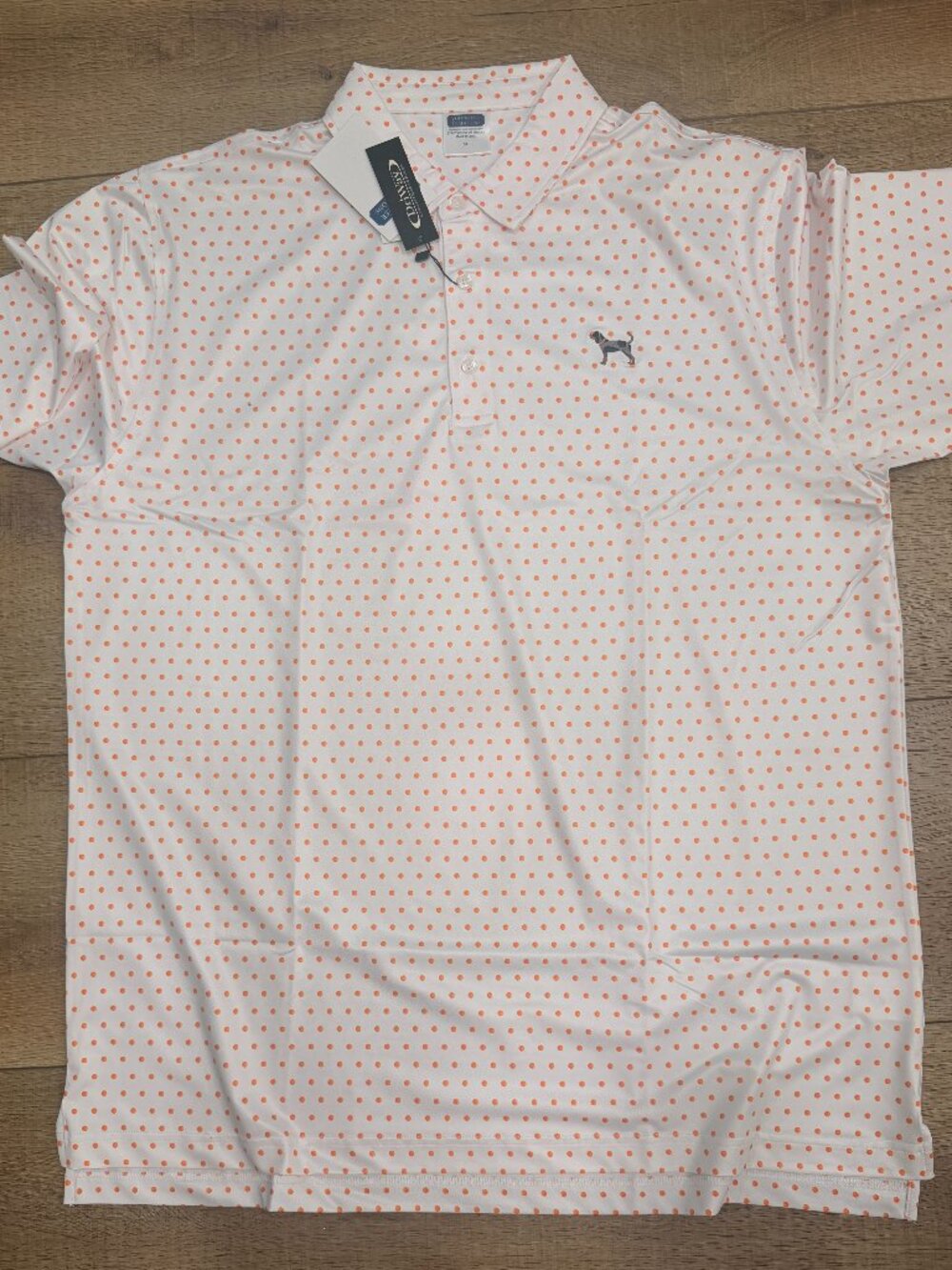 NWT Volunteer Traditions Bluetick Orange Dot Tennessee Polo